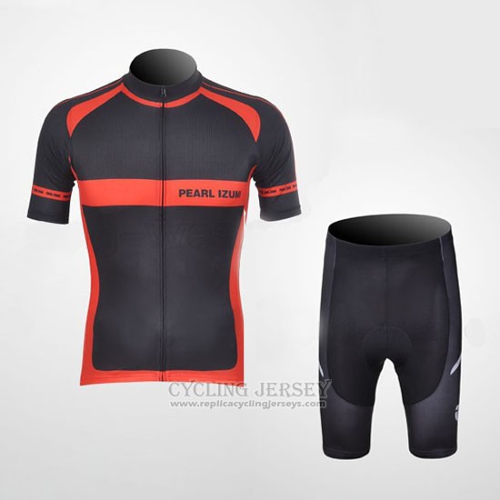 2011 Cycling Jersey Pearl Izumi Black and Red Short Sleeve and Bib Short